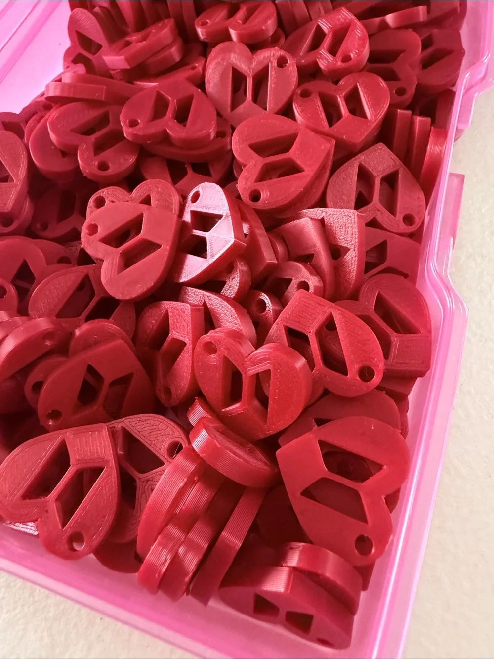 3d Printed Red Heart - Bulk Pack for give aways or charm projects.